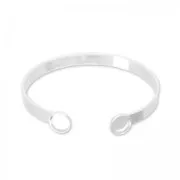 Bracelet en laiton 15cm pour cabochons à fond plat 8mm argenté x1