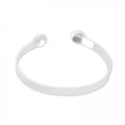 Bracelet en laiton 15cm pour cabochons à fond plat 8mm argenté x1
