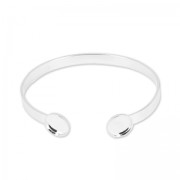 Bracelet en laiton 15cm pour cabochons à fond plat 10mm argenté x1