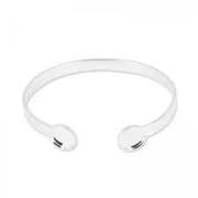 Bracelet en laiton 15cm pour cabochons à fond plat 10mm argenté x1