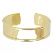 Bracelet en laiton avec rebord courbé 15 mm doré à l'or fin x1