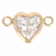 Intercalaire coeur horizontal 9x5.5 mm avec CZ - Gold filled (or laminé) - Crystal|raw }}