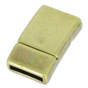 Fermoir aimanté 20x12 mm pour lacet 10 mm bronze x1