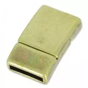 Fermoir aimanté 20x12 mm pour lacet 10 mm bronze x1