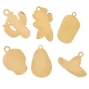 Mix de breloques époxy - Mexique - Exclu Perles&Co - Acier inoxydable 304L Doré x6