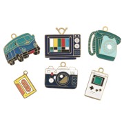 Mix de breloques époxy Objets rétro Exclu Perles&Co Acier inoxydable 304L Doré x6|raw }}