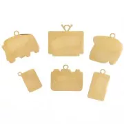 Mix de breloques époxy Objets rétro Exclu Perles&Co Acier inoxydable 304L Doré x6