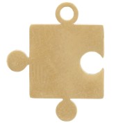 Breloque puzzle n°1 (1 côté ouvert) 18x14 mm - Acier inoxydable 304L Doré x1|raw }}