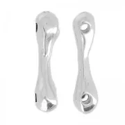 Intercalaires irréguliers 2 trous 20 mm Placage Argent fin vieilli x5