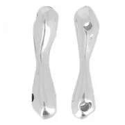 Intercalaires irréguliers 2 trous 27x5.5 mm - Placage Argent fin vieilli x4
