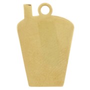 Breloque milkshake 18x12 mm résine époxy - Acier inoxydable 304L Doré - Rose x1