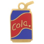 Breloque canette Cola 16x9mm résine époxy - Acier inoxydable 304L Doré Rouge Bleu
