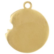 Breloque donuts 16 mm résine époxy - Acier inoxydable 304L Doré - Rose x1