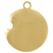 Breloque donuts 16 mm résine époxy - Acier inoxydable 304L Doré - Rose x1