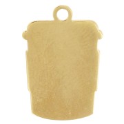 Breloque tasse de café 18x12.5 mm résine époxy - Acier inox 316L Doré - Marron