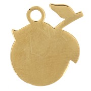 Breloque orange 13x14 mm résine époxy - Acier inoxydable 304L Doré - Rouge x1