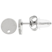 Clous d'oreilles ronds lisses 6 mm - Acier inoxydable 316L x2|raw }}