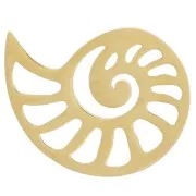 Pendentif - intercalaire coquillage 14.5x11 mm - Acier inoxydable 304L Doré x1