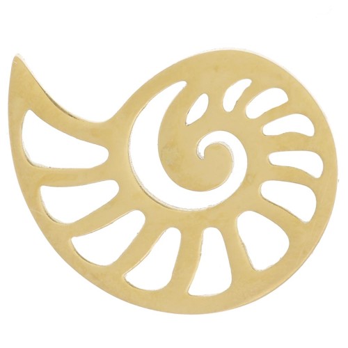 Pendentif - intercalaire coquillage 14.5x11 mm - Acier inoxydable 304L Doré x1