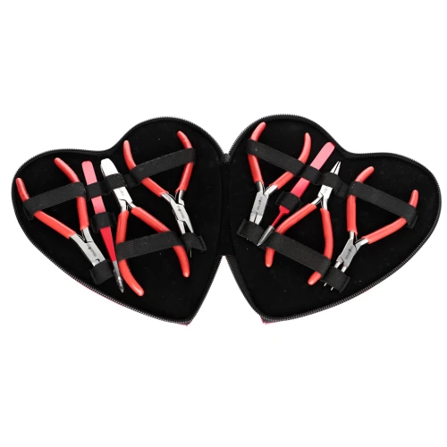 Kit de 6 pinces et 2 outils avec rangement en forme de cœur x1