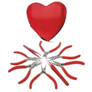 Kit de 6 pinces et 2 outils avec rangement en forme de cœur x1