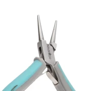 Pince ronde à ressort 12 cm manche ergonomique by Perles&Co - Bleu - Gris x1