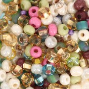 Perles rocailles Preciosa 6/0 4 mm - Mix Blanc - Multicolore 20g