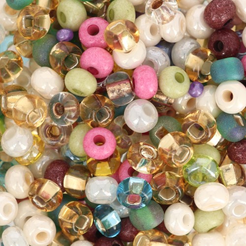 Perles rocailles Preciosa 6/0 4 mm - Mix Blanc - Multicolore 20g