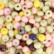 Perles rocailles Preciosa  6/0 4 mm - Mix Kaki - Nude - Jaune x20g