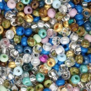 Perles rocailles Preciosa 8/0 3 mm - Mix Multi bleu - Golden x20g