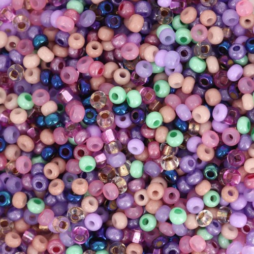 Preciosa Perles rocailles 11/0 2 mm - Mix Violet - Nude x20g