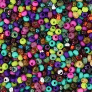 Perles rocailles Preciosa 11/0 2 mm - Mix Vert - Violet - Rose x20g