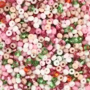 Perles rocailles Preciosa 11/0 2 mm - Mix Blanc - Rose - Vert x20g