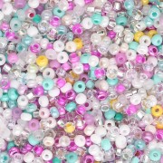 Perles rocailles Preciosa 11/0 2 mm - Mix Crystal - Turquoise - Rose x20g