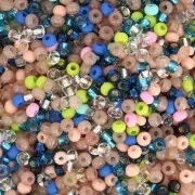 Perles rocailles Preciosa 11/0 2 mm - Mix Sable - Multi bleu - Vert x20g