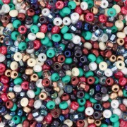 Perles rocailles Preciosa 11/0 2 mm - Mix Blanc - Rouge - Vert - Bronze x20g
