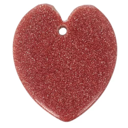 Pendentif coeur plat 19x16 mm Gold Stone - imitation pierre de soleil x1