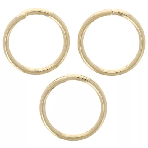 Anneaux ouverts ronds 7x0.7 mm - Plaqué Or 3 microns x4