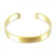 Bracelet jonc ovale 2 trous 16 cm - Doré à l'or fin satiné x1