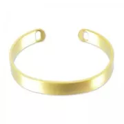 Bracelet jonc ovale 2 trous 16 cm - Doré à l'or fin satiné x1