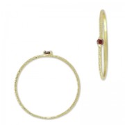 Bague texturée avec Oxyde de Zirconium - T52 Fuchsia - doré à l'or finx1|raw }}