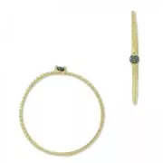 Bague texturée avec Oxyde de Zirconium - T52 Vert Émeraude - doré à l'or fin x1