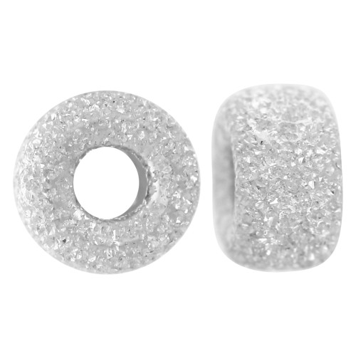 Perles rondelles Heishi diamantées 5x3 mm - Argent 925 x5