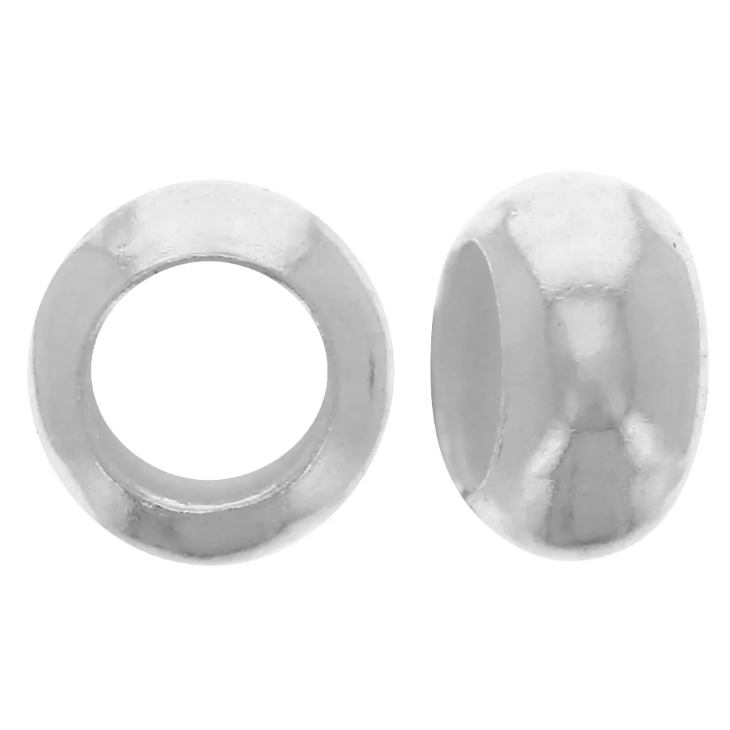 12 Perles Ondulées 8 Mm – Aspect Argent Sterling – Cuivre Mat – Fabrication Bijoux