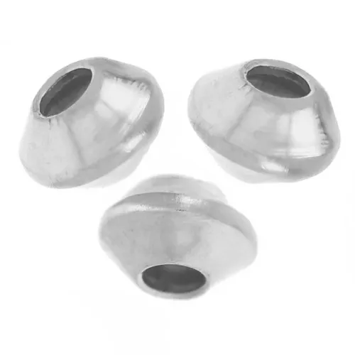 Perles toupies aplaties 3x2 mm - Argent 925 x25