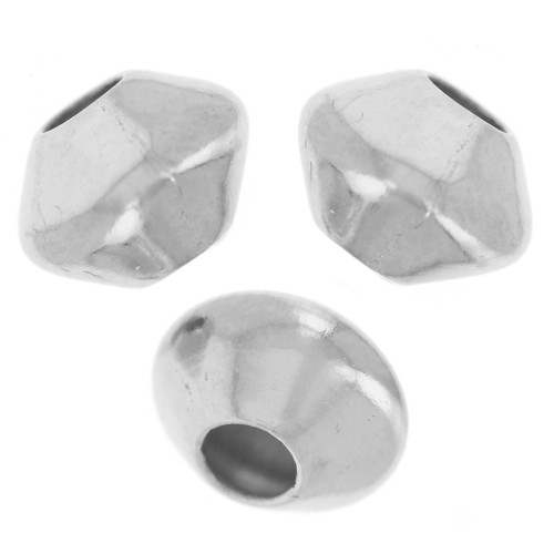 Perles toupies aplaties 6.5x5 mm - Argent 925 x5
