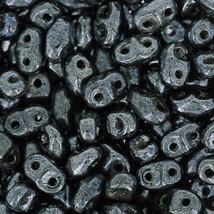 MiniDuo 2x4 mm Jet Hematite x10g