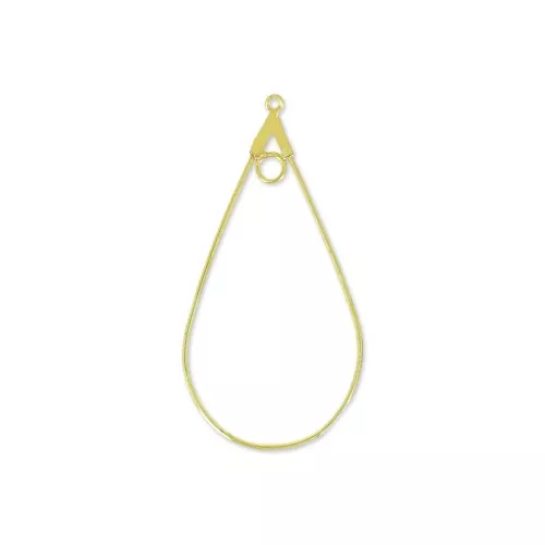 Supports boucles d'oreilles gouttes un anneau 44x23 mm doré x2