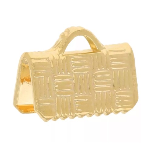 Embouts à serrer décorés 8 mm doré x4