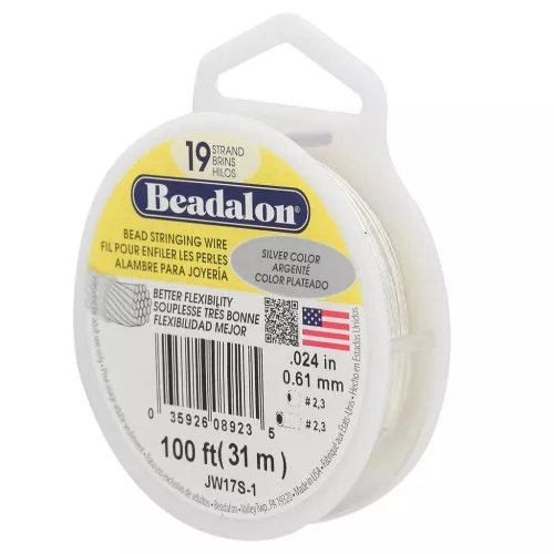 Fil Cablé 19 brins 0.61 mm - Beadalon - Argenté x31m